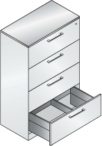 C+P Hängeregistraturschrank 146043-312 C 3000 Asisto 3 Schubladen 2-bahnig (HxBxT) 1010x800x435mm 7035/5010
