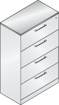 CP Karteischrank Asisto 3+4 Schübe 2-bahnig DIN A4 quer (HxBxT) 1010/1310x800x435mm