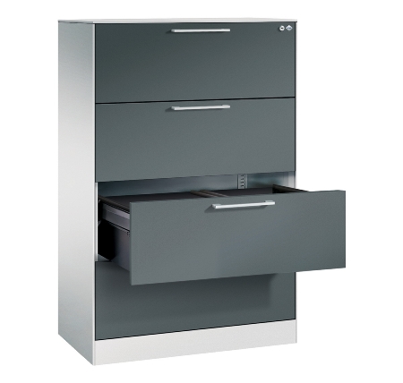 CP Karteischrank Asisto 3+4 Schübe 2-bahnig DIN A4 quer (HxBxT) 1010/1310x800x435mm