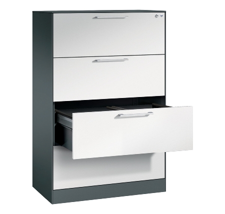 CP Karteischrank Asisto 3+4 Schübe 2-bahnig DIN A4 quer (HxBxT) 1010/1310x800x435mm