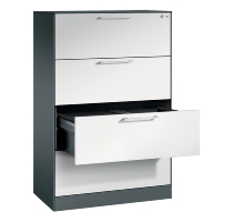 CP Karteischrank Asisto 3+4 Schübe 2-bahnig DIN A4 quer (HxBxT) 1010/1310x800x435mm