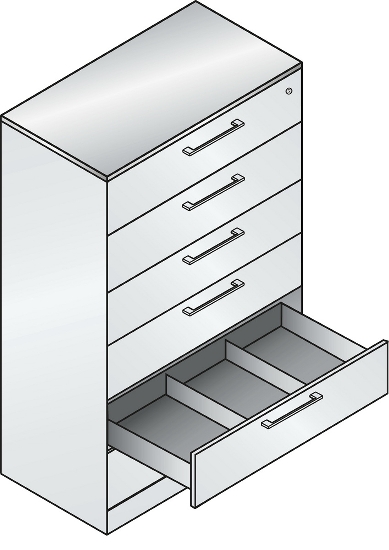 CP Karteischrank Asisto 3+4 Schübe 2-bahnig DIN A4 quer (HxBxT) 1010/1310x800x435mm