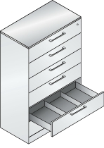 CP Karteischrank Asisto 3+4 Schübe 2-bahnig DIN A4 quer (HxBxT) 1010/1310x800x435mm