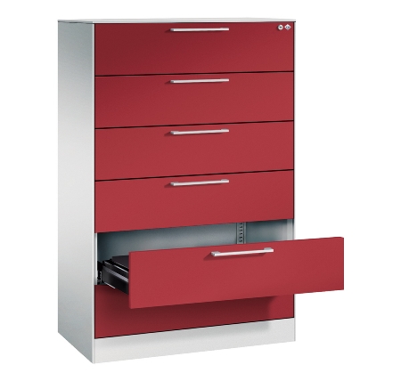 CP Karteischrank Asisto 3+4 Schübe 2-bahnig DIN A4 quer (HxBxT) 1010/1310x800x435mm