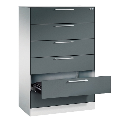 CP Karteischrank Asisto 3+4 Schübe 2-bahnig DIN A4 quer (HxBxT) 1010/1310x800x435mm