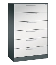 CP Karteischrank Asisto 3+4 Schübe 2-bahnig DIN A4 quer (HxBxT) 1010/1310x800x435mm