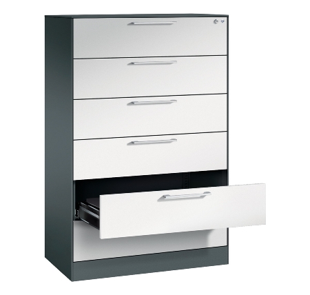 CP Karteischrank Asisto 3+4 Schübe 2-bahnig DIN A4 quer (HxBxT) 1010/1310x800x435mm