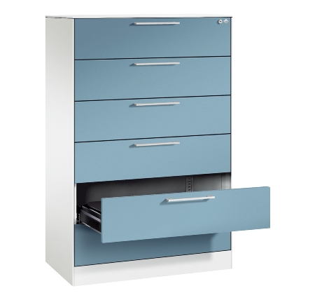 CP Karteischrank Asisto 3+4 Schübe 2-bahnig DIN A4 quer (HxBxT) 1010/1310x800x435mm