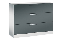 C+P Hängeregistraturschrank 146043-312 C 3000 Asisto 3 Schubladen 2-bahnig (HxBxT) 1010x800x435mm 7035/5010