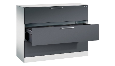 C+P Hängeregistraturschrank 146043-312 C 3000 Asisto 3 Schubladen 2-bahnig (HxBxT) 1010x800x435mm 7035/5010
