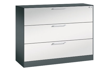 C+P Hängeregistraturschrank 146043-312 C 3000 Asisto 3 Schubladen 2-bahnig (HxBxT) 1010x800x435mm 7035/5010