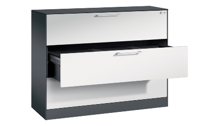 C+P Hängeregistraturschrank 146043-312 C 3000 Asisto 3 Schubladen 2-bahnig (HxBxT) 1010x800x435mm 7035/5010