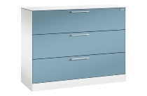 C+P Hängeregistraturschrank 146043-312 C 3000 Asisto 3 Schubladen 2-bahnig (HxBxT) 1010x800x435mm 7035/5010