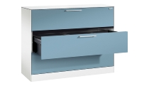C+P Hängeregistraturschrank 146043-312 C 3000 Asisto 3 Schubladen 2-bahnig (HxBxT) 1010x800x435mm 7035/5010
