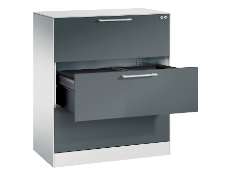 C+P Hängeregistraturschrank 146043-312 C 3000 Asisto 3 Schubladen 2-bahnig (HxBxT) 1010x800x435mm 7035/5010
