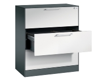 C+P Hängeregistraturschrank 146043-312 C 3000 Asisto 3 Schubladen 2-bahnig (HxBxT) 1010x800x435mm 7035/5010