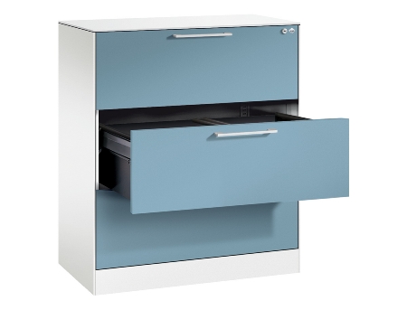 C+P Hängeregistraturschrank 146043-312 C 3000 Asisto 3 Schubladen 2-bahnig (HxBxT) 1010x800x435mm 7035/5010