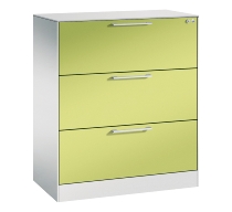 C+P Karteischrank 146023-422 Asisto 4 Schübe 2-bahnig DIN 4 quer (HxBxT) 1310x800x435mm Schwarzgrau/Lichtgrau