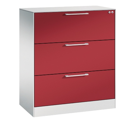 C+P Karteischrank 146023-422 Asisto 4 Schübe 2-bahnig DIN 4 quer (HxBxT) 1310x800x435mm Schwarzgrau/Lichtgrau