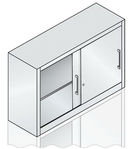 C+P Schiebetüren-Aufsatzschrank 2045-00 C 2000 Acurado 2OH (HxBxT) 790x1200x400mm 9016/2406015