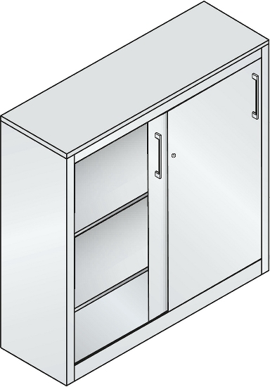 C+P Schiebetürenschrank Sideboard 2057-1200 C2000 Acurado (HxBxT) 1200x1200x500mm 9016/2406015