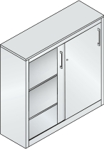 C+P Schiebetürenschrank Sideboard 2057-1200 C2000 Acurado (HxBxT) 1200x1200x500mm 9016/2406015