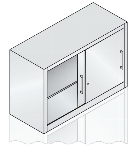 C+P Schiebetüren-Aufsatzschrank 2045-00 C 2000 Acurado 2OH (HxBxT) 790x1200x400mm 9016/2406015