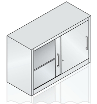 C+P Schiebetüren-Aufsatzschrank 2045-00 C 2000 Acurado 2OH (HxBxT) 790x1200x400mm 9016/2406015