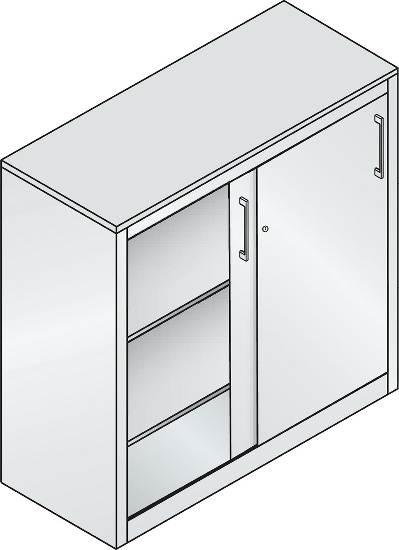 C+P Schiebetürenschrank Sideboard 2057-1200 C2000 Acurado (HxBxT) 1200x1200x500mm 9016/2406015