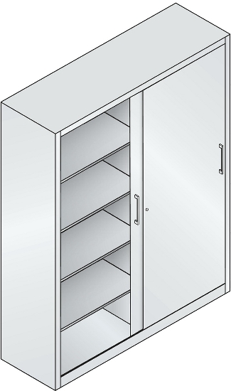 C+P Schiebetürenschrank  2140-00 C 2000 Acurado (HxBxT) 1950x1600x400mm 7035/3003