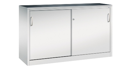 C+P Schiebetüren-Beistellschrank Schwerlast 2057-092 Acurado 2 Einlegeböden (HxBxT) 1200x1200x500mm 7035/7035