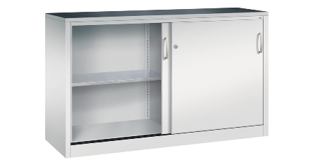 C+P Schiebetüren-Beistellschrank Schwerlast 2057-092 Acurado 2 Einlegeböden (HxBxT) 1200x1200x500mm 7035/7035
