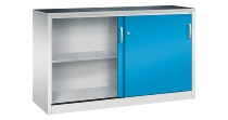 C+P Schiebetüren-Beistellschrank Schwerlast 2057-092 Acurado 2 Einlegeböden (HxBxT) 1200x1200x500mm 7035/7035