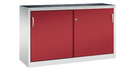C+P Schiebetüren-Beistellschrank Schwerlast 2057-092 Acurado 2 Einlegeböden (HxBxT) 1200x1200x500mm 7035/7035