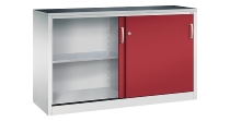 C+P Schiebetüren-Beistellschrank Schwerlast 2057-092 Acurado 2 Einlegeböden (HxBxT) 1200x1200x500mm 7035/7035