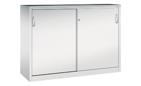 C+P Schiebetüren-Beistellschrank Schwerlast 2057-092 Acurado 2 Einlegeböden (HxBxT) 1200x1200x500mm 7035/7035
