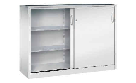 C+P Schiebetüren-Beistellschrank Schwerlast 2057-092 Acurado 2 Einlegeböden (HxBxT) 1200x1200x500mm 7035/7035