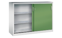 C+P Schiebetüren-Beistellschrank Schwerlast 2057-092 Acurado 2 Einlegeböden (HxBxT) 1200x1200x500mm 7035/7035