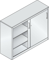 C+P Schiebetürenschrank Sideboard 2057-1200 C2000 Acurado (HxBxT) 1200x1200x500mm 9016/2406015