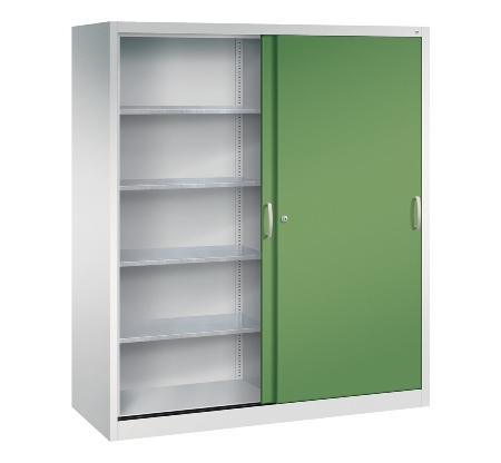 CP Werkzeug-Schiebetürenschrank Acurado 2169-00 2x 4 Einlegeböden (HxBxT) 1950x1600x600mm 7035/5023