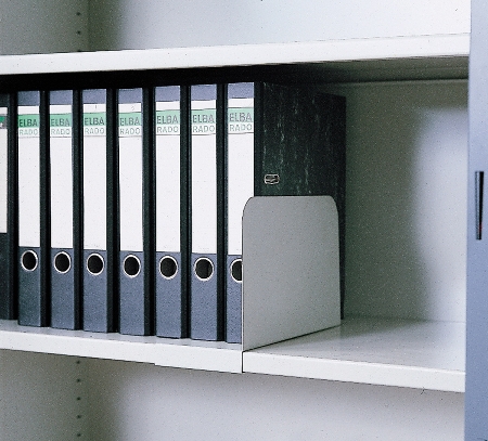C+P aufschiebare Buch-/Aktenstütze 4222-25 aus Stahl Lichtgrau (RAL 7035)