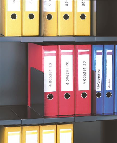 C+P aufschiebare Buch-/Aktenstütze 4222-25 aus Stahl Schwarzgrau (RAL 7021)