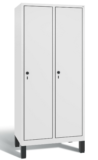 C+P Garderobenschrank Evolo48 2-Abteile 300mm breit mit Füßen (HxBxT) 1850x610x500mm 7016/MDF001