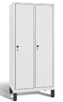 C+P Garderobenschrank Evolo48 2-Abteile 400mm breit mit Füßen (HxBxT) 1850x810x500mm 9016/MDF001