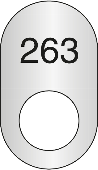 C+P Kunststoff-Nummernschild 4902-0611 gerundet, ohne Türschutz im Schlossbereich VE:5 Stück