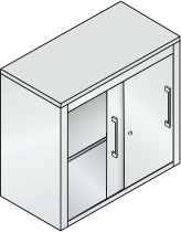C+P Schiebetürenschrank Schreibtischhöhe 5722-00 C2000 Acurado 2OH (HxBxT) 720x800x400mm 7035/3003