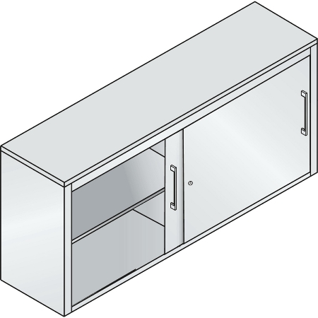 C+P Schiebetürenschrank Schreibtischhöhe 5722-00 C2000 Acurado 2OH (HxBxT) 720x800x400mm 7035/3003