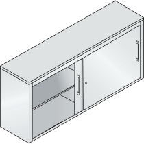 C+P Schiebetürenschrank Schreibtischhöhe 5722-00 C2000 Acurado 2OH (HxBxT) 720x800x400mm 7035/3003