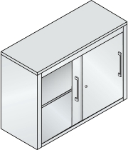 C+P Schiebetürenschrank Schreibtischhöhe 5722-00 C2000 Acurado 2OH (HxBxT) 720x800x400mm 7035/3003