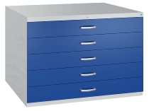 C+P Flachablageschrank DIN A1 Serie 7101-200 mit 8 Schubladen (HxBxT) 760x1100x765mm 9016/9016